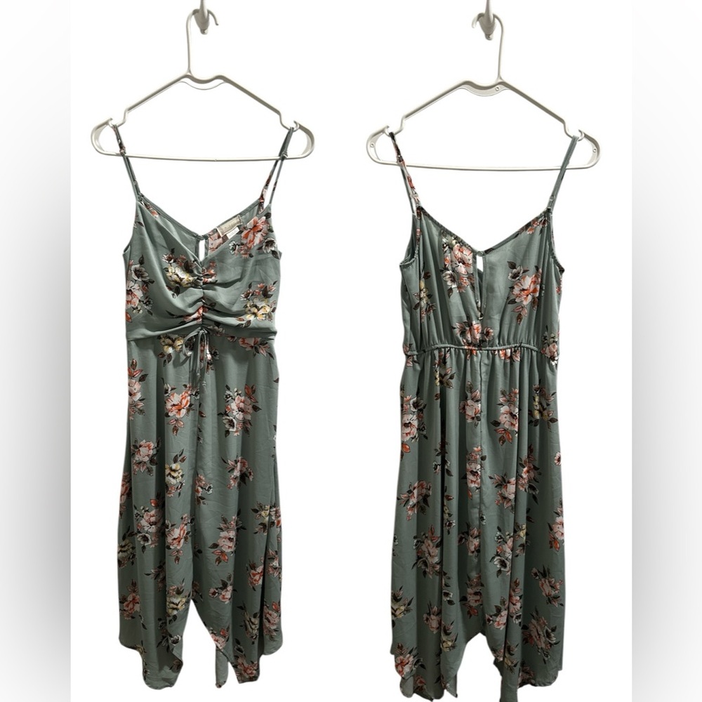 Altar'd State Sage Green Floral Maxi Dress